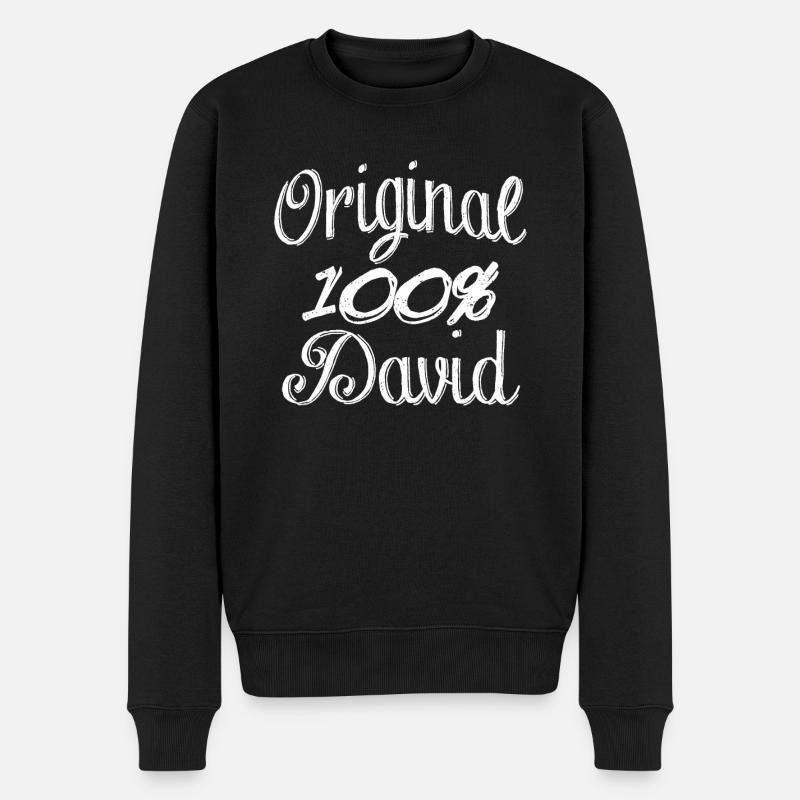 Original 100 % David - Pull Premium bio Homme - noir