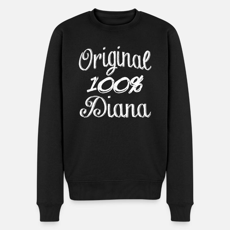 Original 100% Diana - Männer Premium Bio Pullover - Schwarz