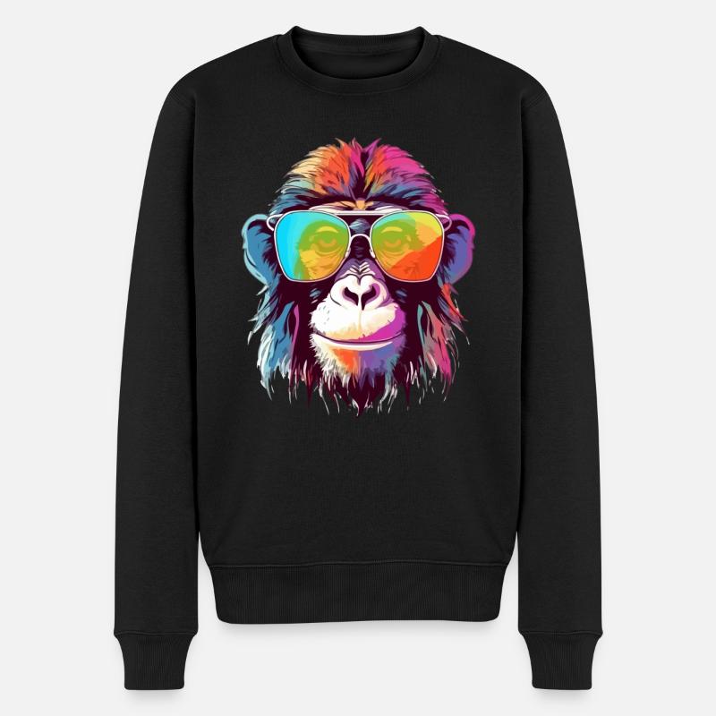 Bily le singe à lunettes - Pull Premium bio Homme - noir
