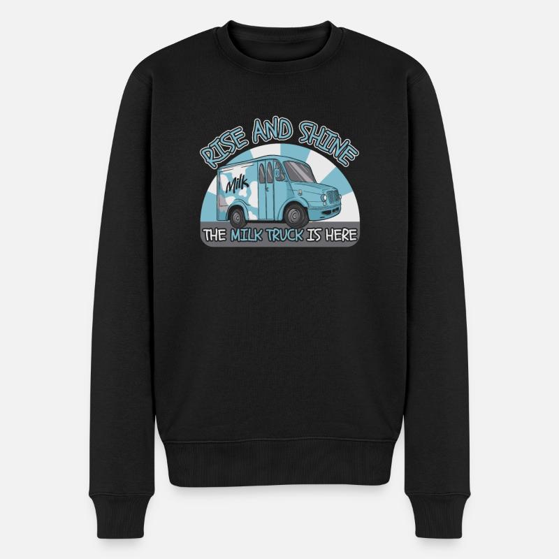 Kuh Milch Cool Milchwagen - Männer Premium Bio Pullover - Schwarz