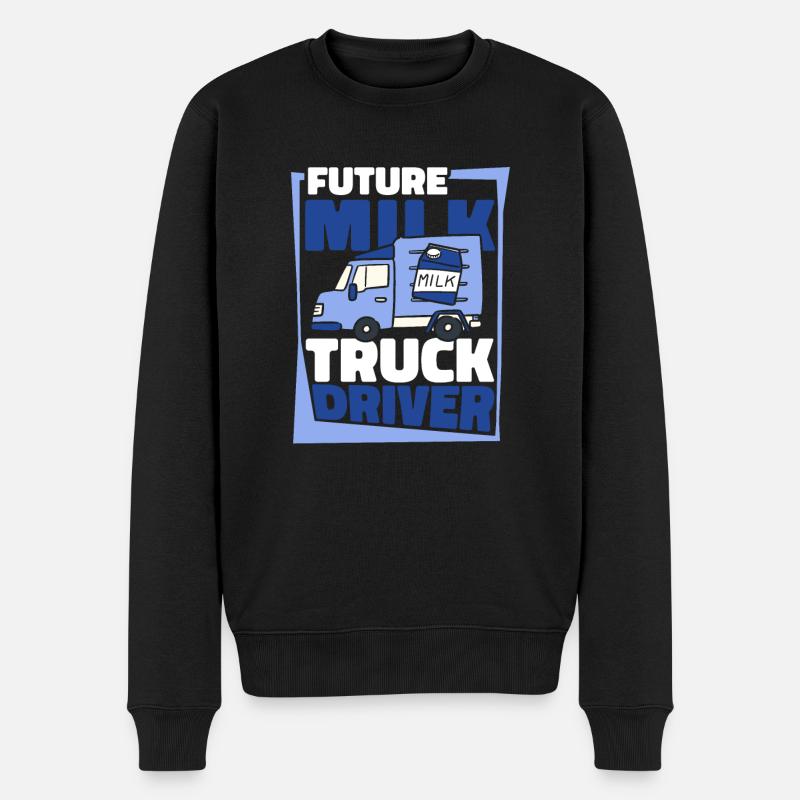 Kuh Milch Treiber Milchwagen - Männer Premium Bio Pullover - Schwarz