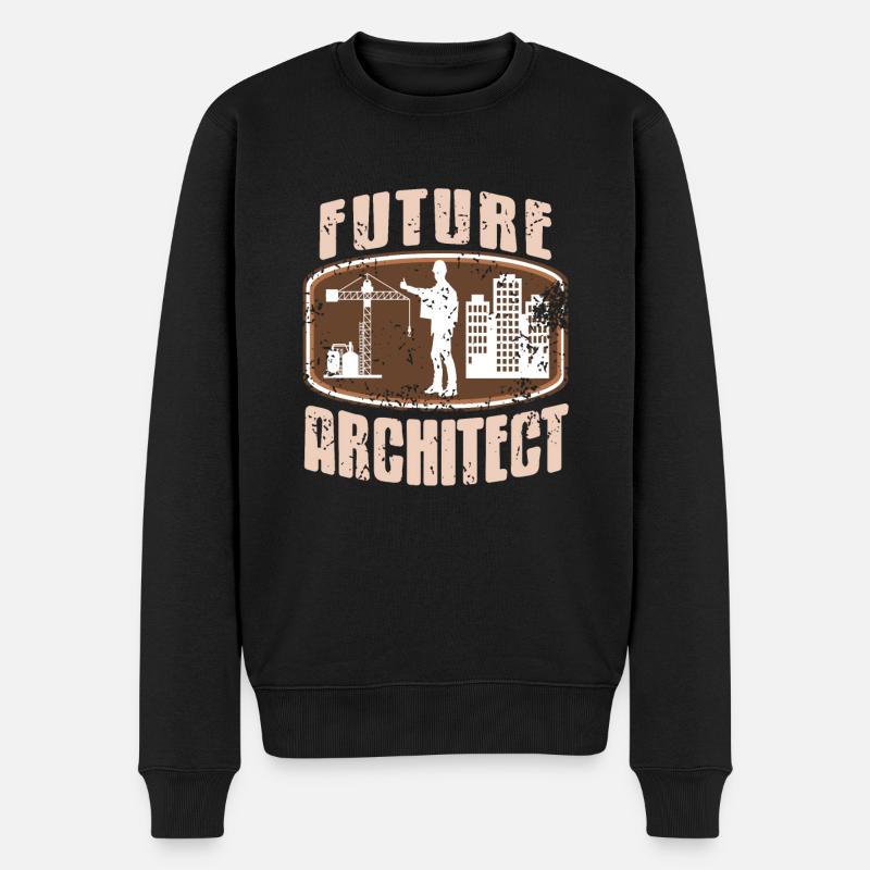 Future Architect Retro Architecture Student - Männer Premium Bio Pullover - Schwarz