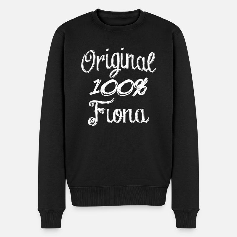 Original 100% Fiona - Männer Premium Bio Pullover - Schwarz