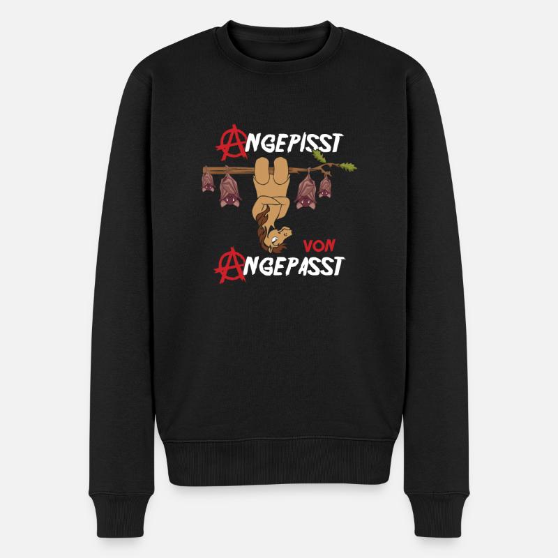 Angepisst von Angepasst Be Different Pferd - Männer Premium Bio Pullover - Schwarz