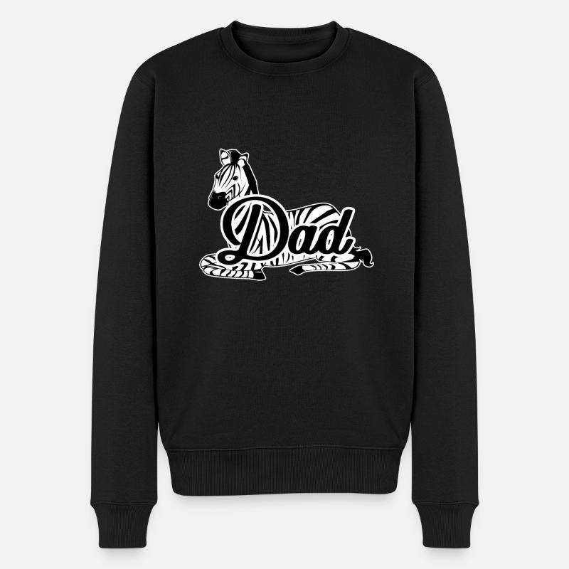 Zebra - Männer Premium Bio Pullover - Schwarz
