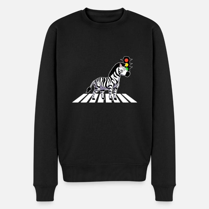 Zebra - Männer Premium Bio Pullover - Schwarz