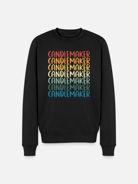 Bunte Kerzenherstellung retro - Männer Premium Bio Pullover - Schwarz