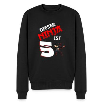 5. Geburtstag Junge 5 Jahre alt fünfjähriger Ninja - Männer Premium Bio Pullover - Schwarz - Vorne - Nico (187cm)