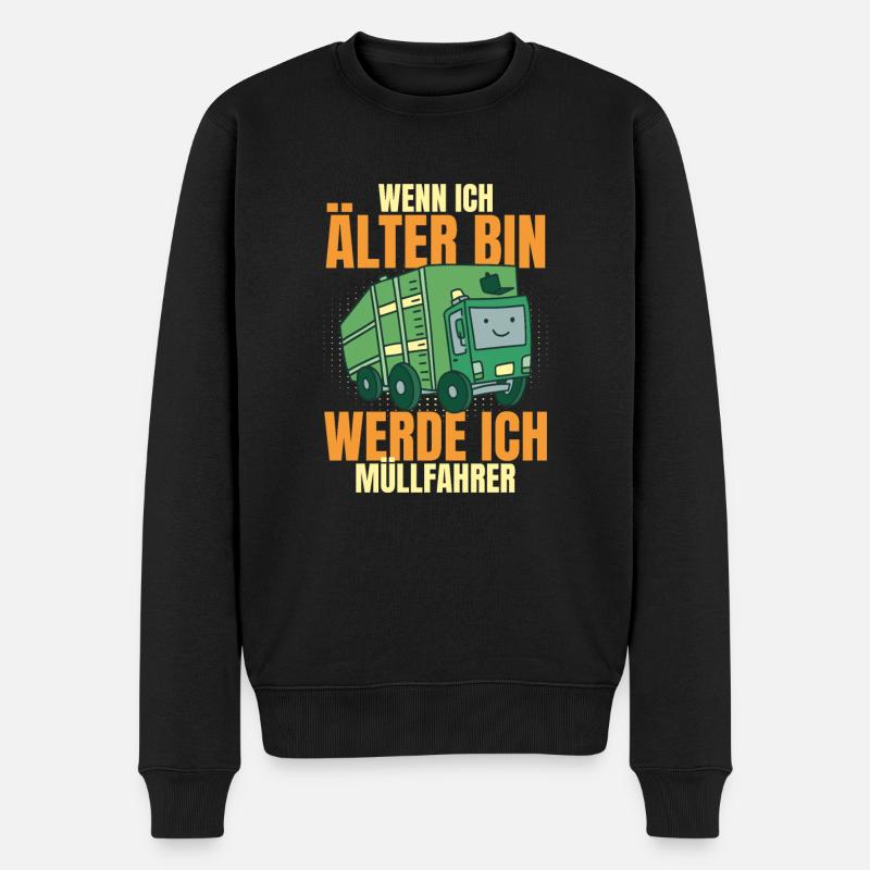 Nachwuchs Müllmann Müllabfuhr - Männer Premium Bio Pullover - Schwarz