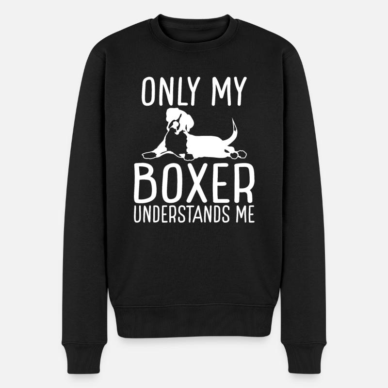 Boxer Hund Geschenke - Männer Premium Bio Pullover - Schwarz
