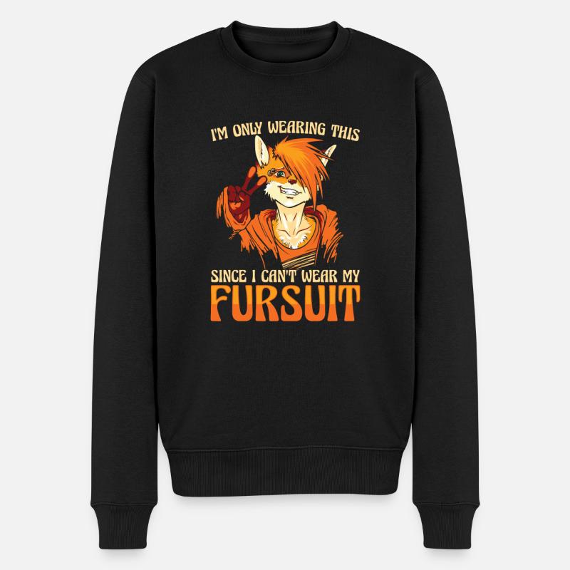 Furry Fandom Fursuits Witzig - Männer Premium Bio Pullover - Schwarz