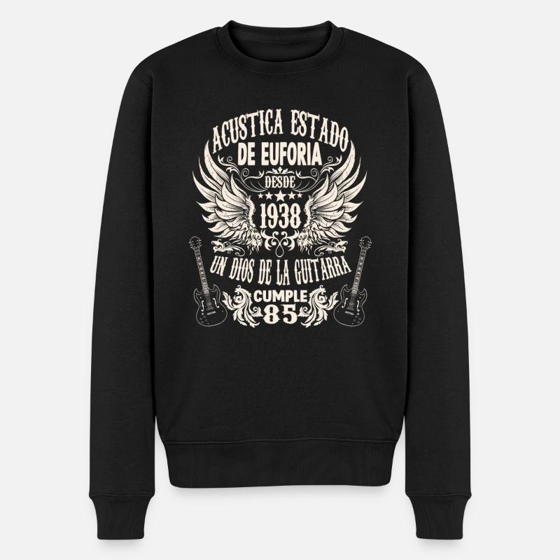 guitarristas cumpleaños 1938 vintage 85 años - Männer Premium Bio Pullover - Schwarz