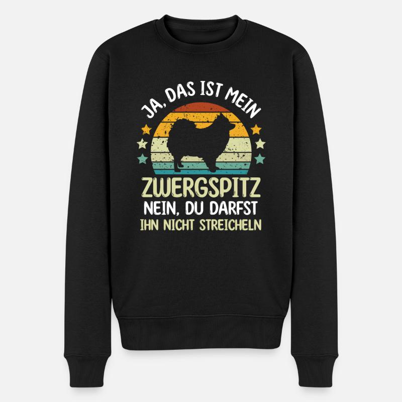 Hund Zwergspitz - Männer Premium Bio Pullover - Schwarz