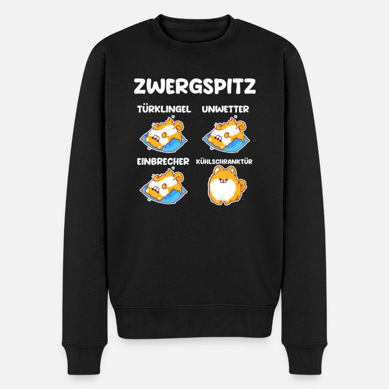 Hund Zwergspitz - Männer Premium Bio Pullover - Schwarz