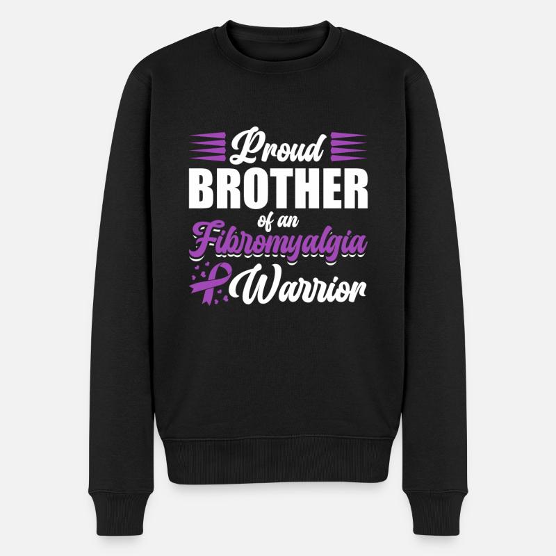 Stolzer Bruder Eines Fibromyalgie-kriegers - Männer Premium Bio Pullover - Schwarz