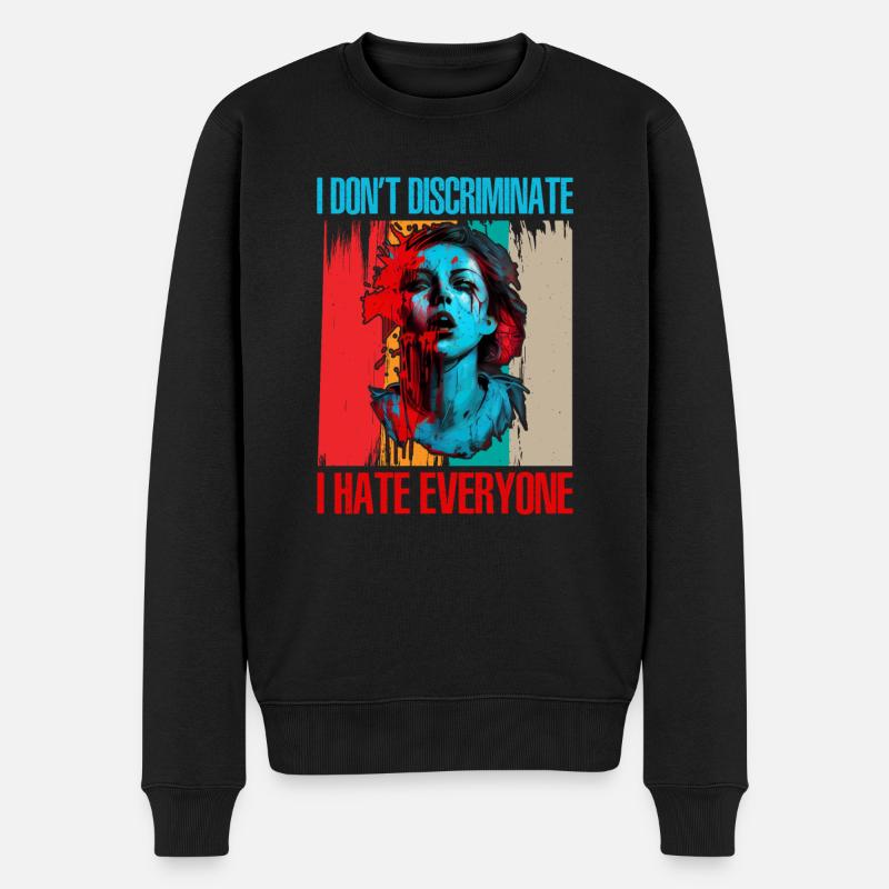 Je ne fais pas de discrimination Je déteste tout le monde 21 - Pull Premium bio Homme - noir