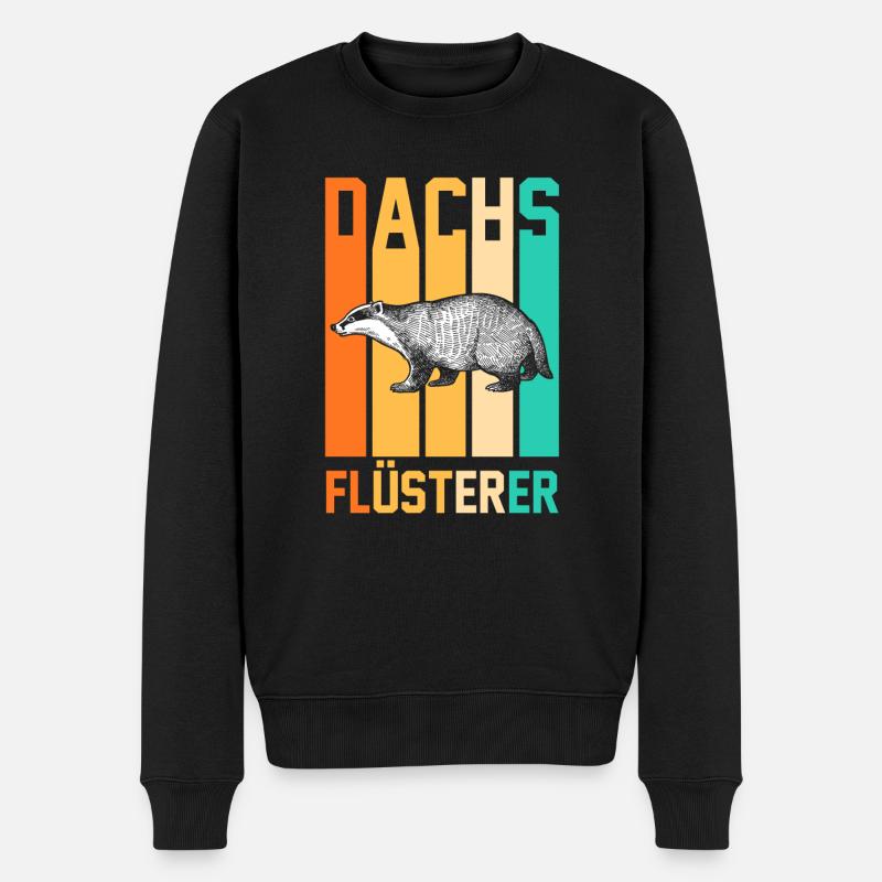 Tiermotiv Dachs - Männer Premium Bio Pullover - Schwarz