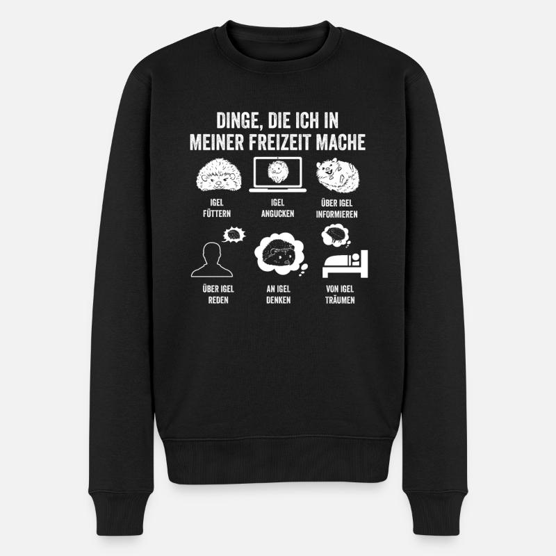 Tiermotiv Igel - Männer Premium Bio Pullover - Schwarz