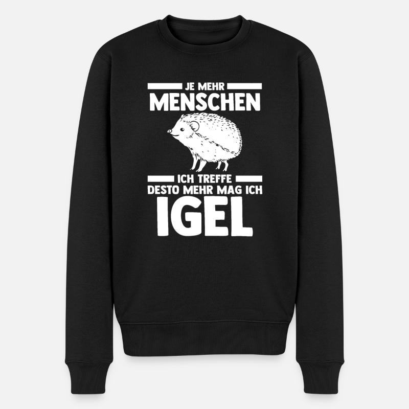 Tiermotiv Igel - Männer Premium Bio Pullover - Schwarz
