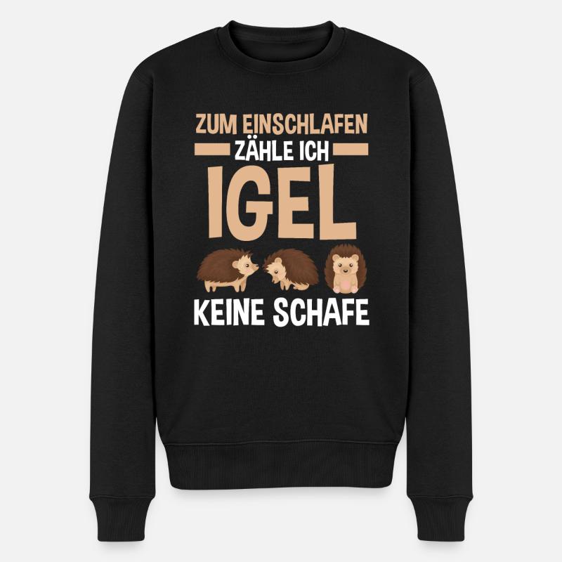 Tiermotiv Igel - Männer Premium Bio Pullover - Schwarz