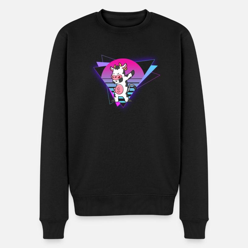 Vache Vaporwave - Pull Premium bio Homme - noir