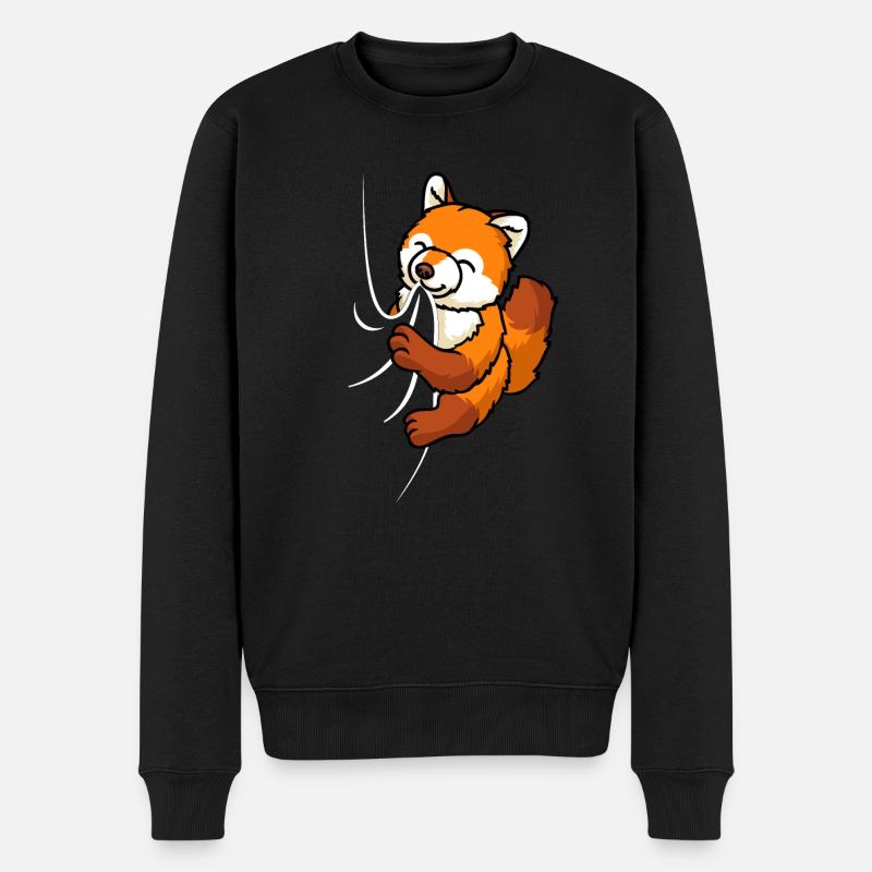 Biting Fox - Männer Premium Bio Pullover - Schwarz