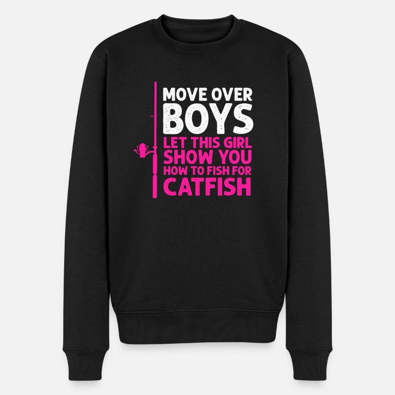 Welsfischen Wels Angler - Männer Premium Bio Pullover - Schwarz