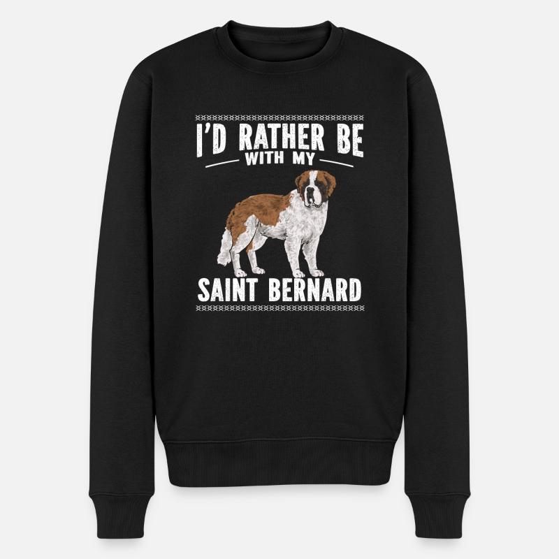 Saint-Bernard Chien Saint-Bernard - Pull Premium bio Homme - noir