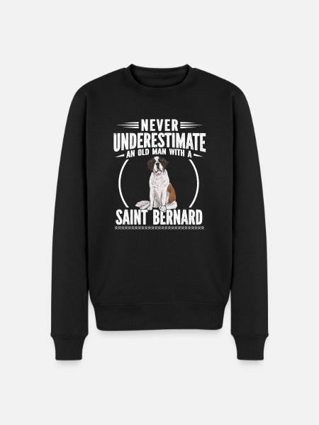 Saint-Bernard Chien Saint-Bernard - Pull Premium bio Homme - noir