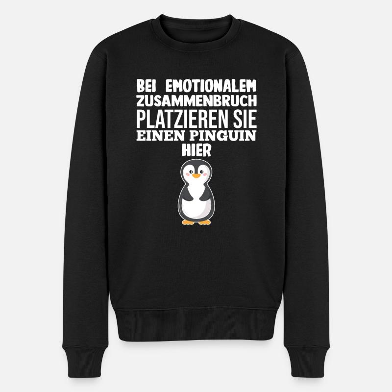 Tiermotiv Pinguin - Männer Premium Bio Pullover - Schwarz