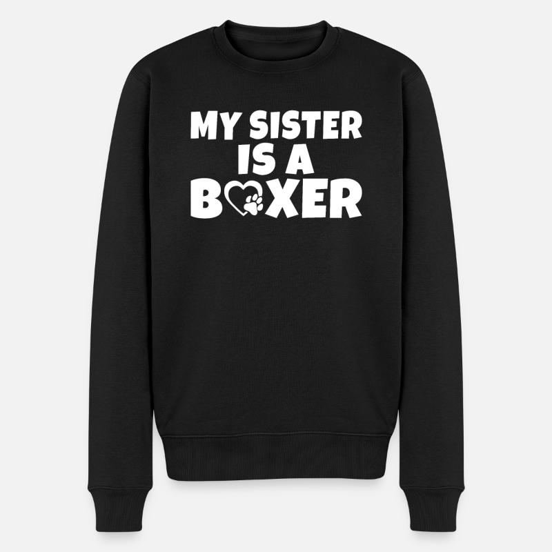 Boxer Hund Geschenke - Männer Premium Bio Pullover - Schwarz