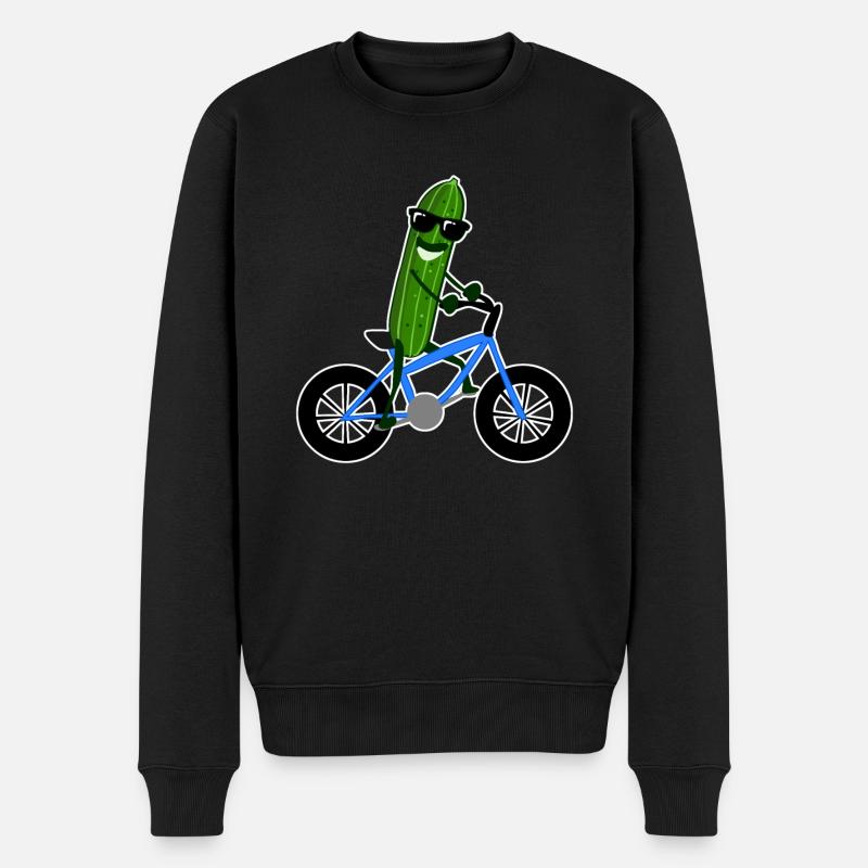 Cucumber on Bicycle Cucumbers - Men's Premium Organic Jumper - black