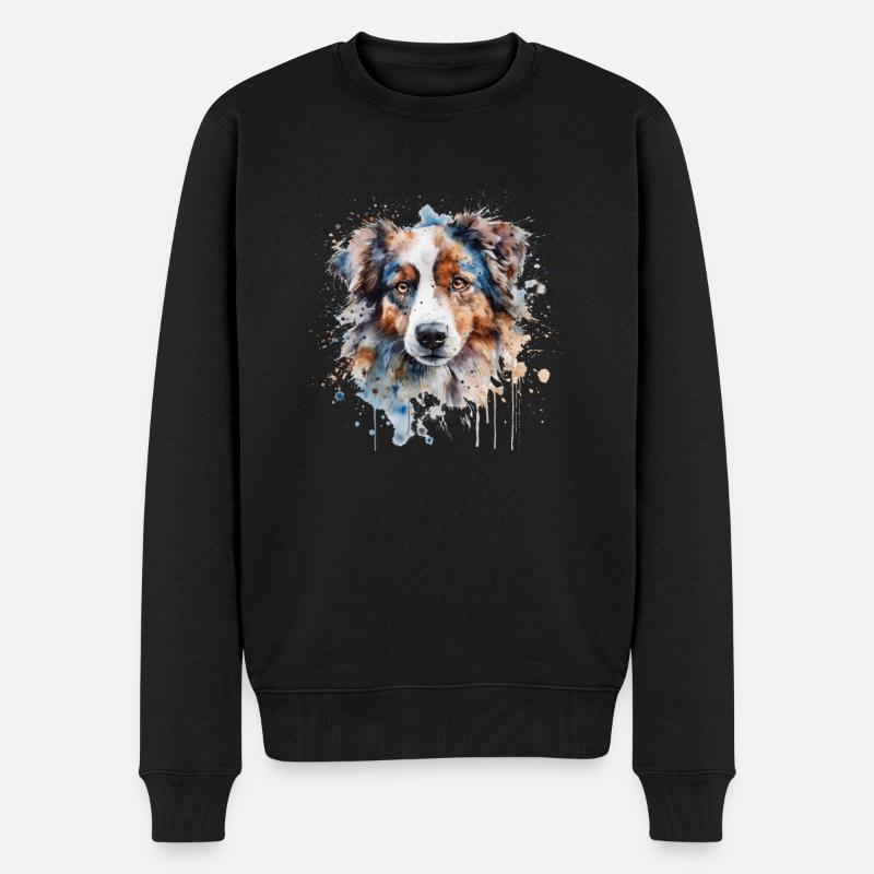 Australian Shepherd - Männer Premium Bio Pullover - Schwarz