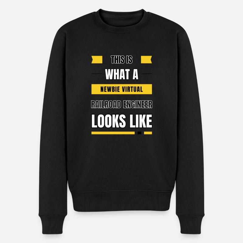 Ingénieur ferroviaire virtuel débutant - Pull Premium bio Homme - noir