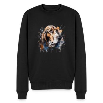 Basset Hound - Männer Premium Bio Pullover - Schwarz - Vorne - Nico (187cm)