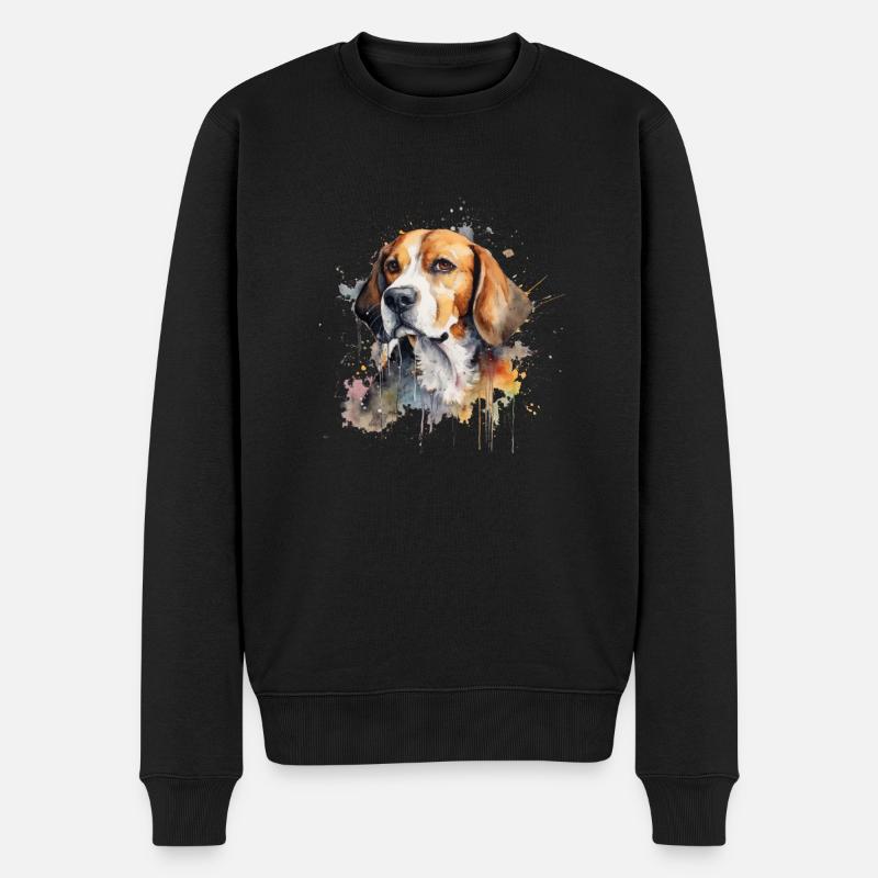 Beagle - Männer Premium Bio Pullover - Schwarz