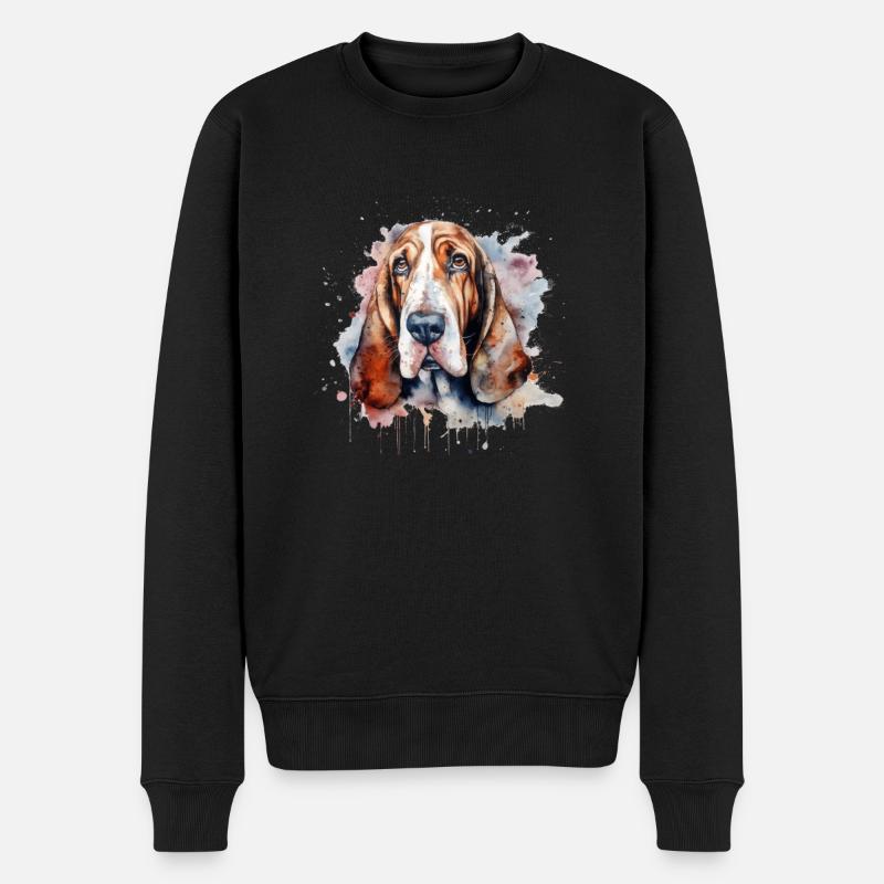 Basset Hound - Männer Premium Bio Pullover - Schwarz