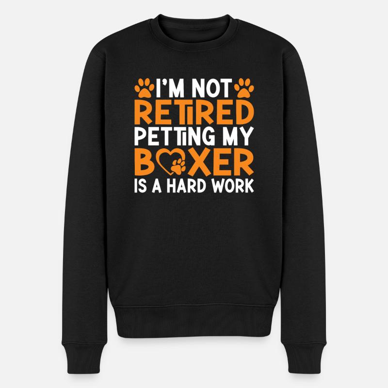 Boxer Hund Geschenke - Männer Premium Bio Pullover - Schwarz