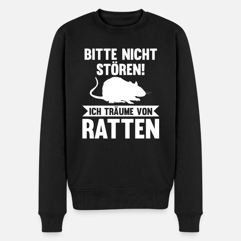 Nagetier Ratte Ratten - Männer Premium Bio Pullover - Schwarz