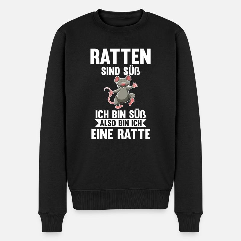 Nagetier Ratte Ratten - Männer Premium Bio Pullover - Schwarz