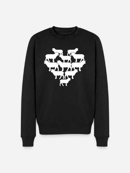 Sheep Sheep Heart Sheep - Men's Premium Organic Jumper - black