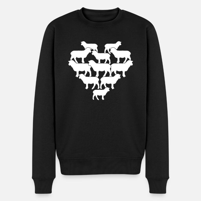 Moutons Cœur de mouton Moutons - Pull Premium bio Homme - noir