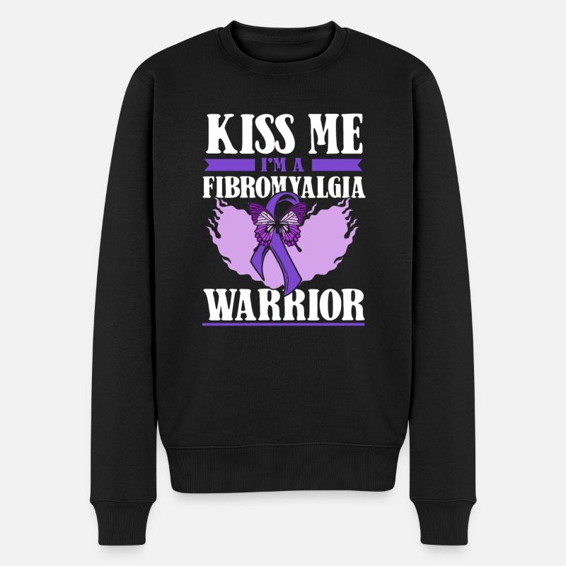 Fibromyalgie rhumatisme papillon - Pull Premium bio Homme - noir