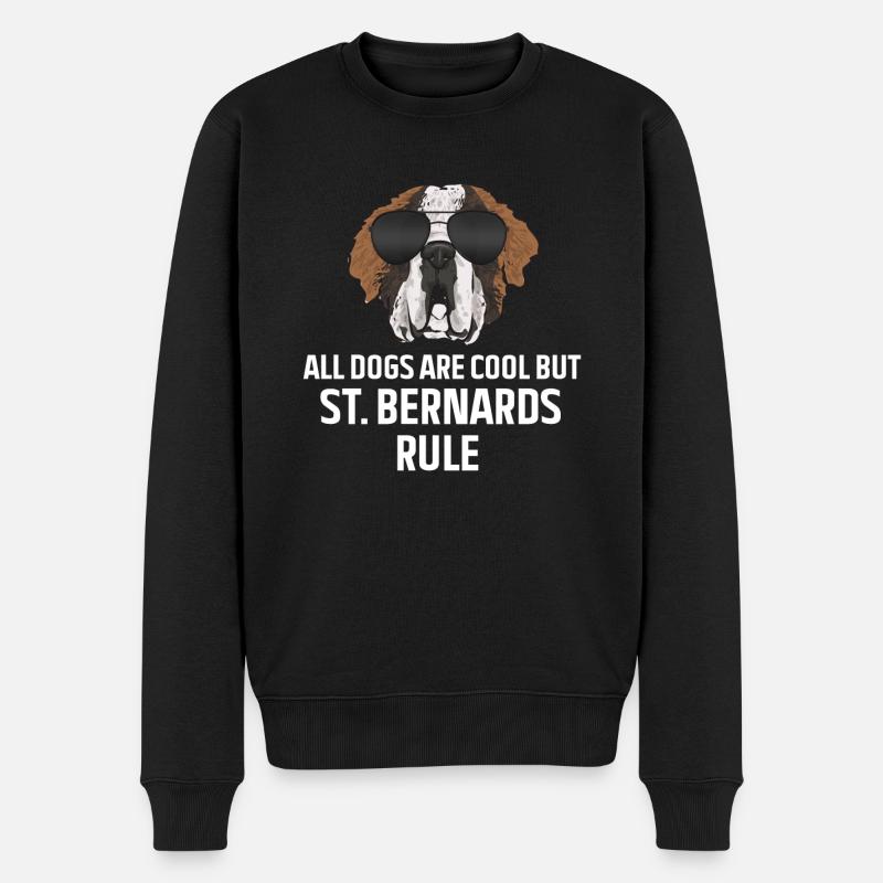 Saint-Bernard Chien Saint-Bernard - Pull Premium bio Homme - noir