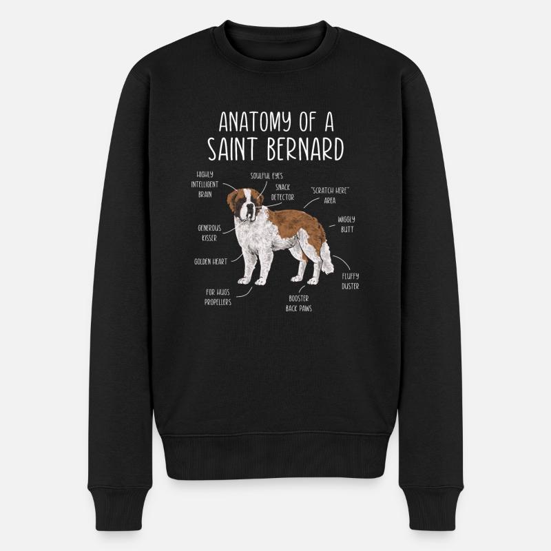 Saint-Bernard Chien Saint-Bernard - Pull Premium bio Homme - noir