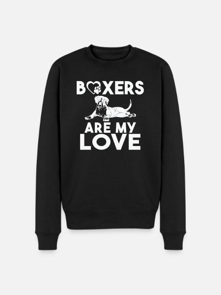 Boxer Hund Geschenke - Männer Premium Bio Pullover - Schwarz