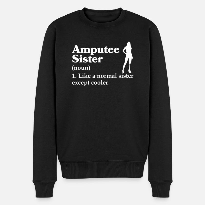 Amputiertes Bein Prothese Geschenk - Männer Premium Bio Pullover - Schwarz