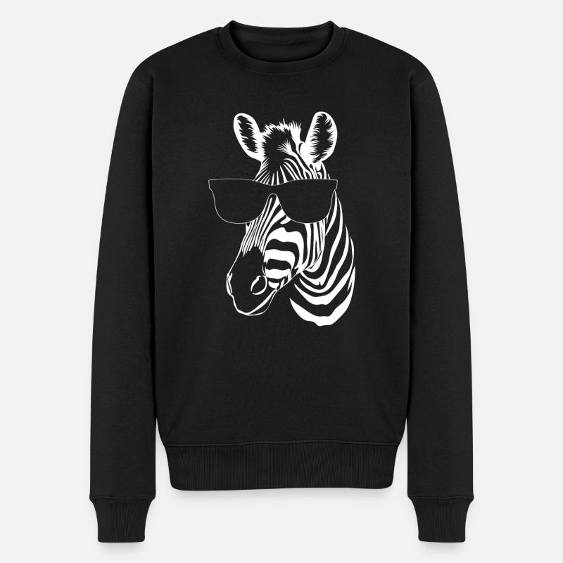 Zebra - Männer Premium Bio Pullover - Schwarz
