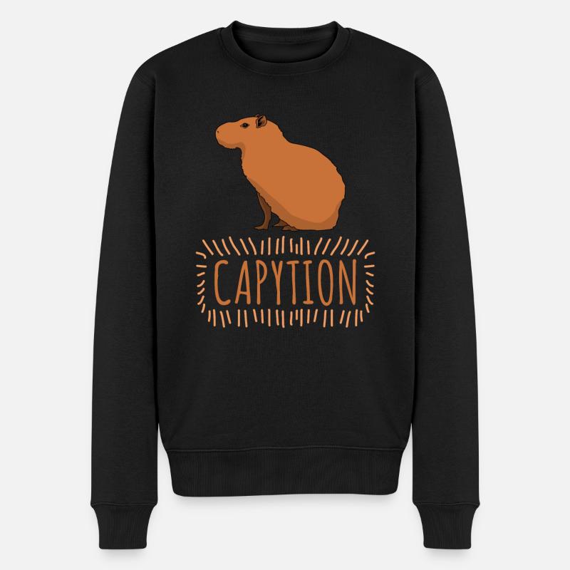 Capybara Caption Capybaras - Men's Premium Organic Jumper - black