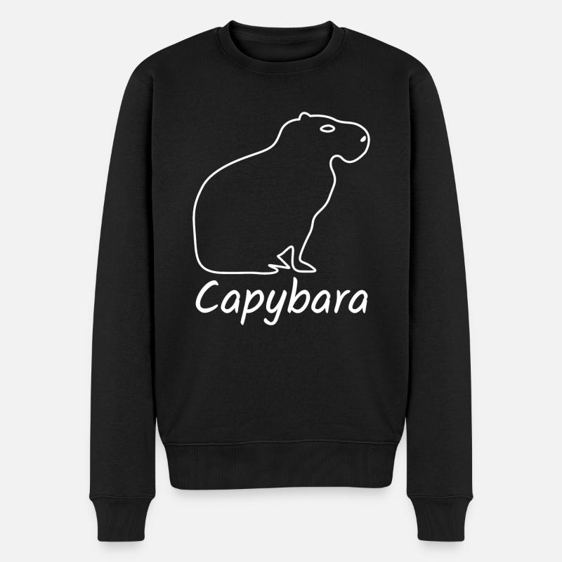 Capybara Wasserschwein Capybaras - Männer Premium Bio Pullover - Schwarz